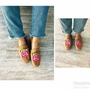 Velvet Rose Horsebit Mule Tan Slippers Slides Slip-on NEW